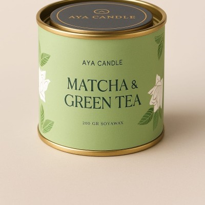Matcha & Green Tea – Doğal Soya Mum | 200g El Yapımı | Zen & Meditasyon Kokusu