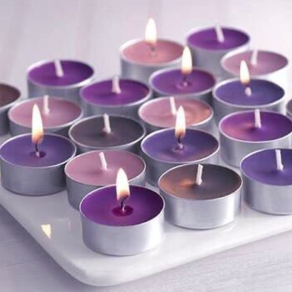 Mor & Lila Renkli Tealight Mum Seti | Dekoratif ve Aromatik Küçük Mumlar