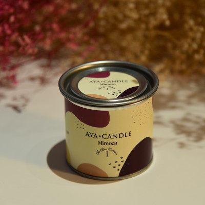 El Yapımı Mimoza Kokulu Soyawax Mum – Doğal, Uzun Ömürlü, Aromaterapi İçin İdeal