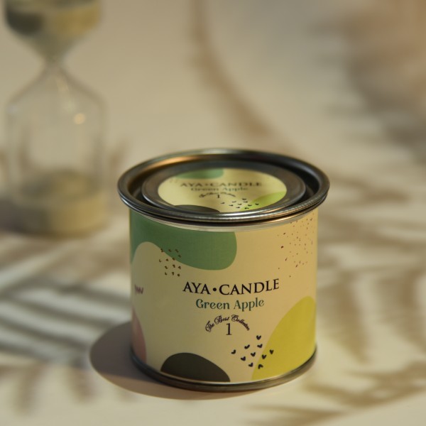 El Yapımı Green Apple Kokulu Soyawax Mum