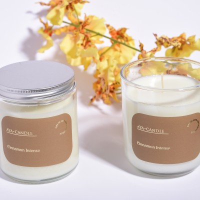 Elma & Tarçın – 200g El Yapımı Soya Mum | Rahat ve Sıcak Koku