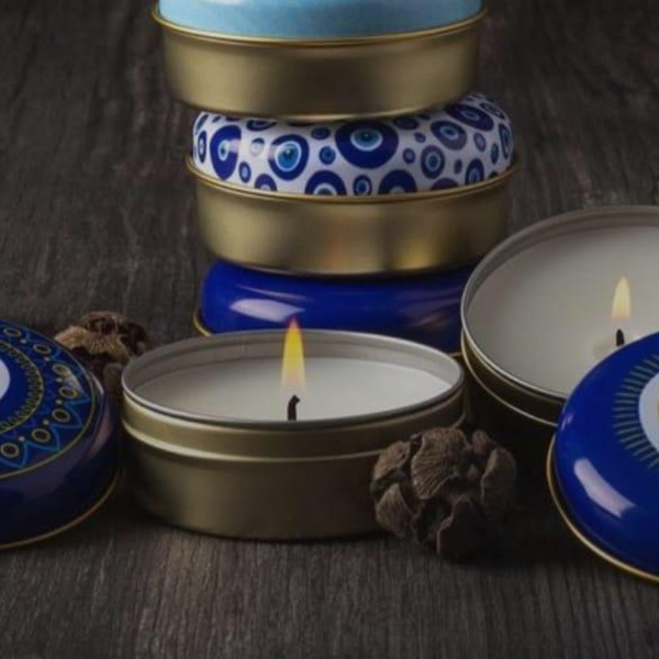 Nazar Boncuğu Tasarımlı Mum